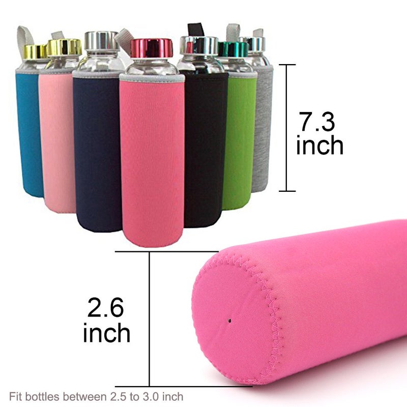 Sunkey 7 Pack Neoprene Water Bottle Sleeve 12oz - 19.4 oz Insulated Collapsible Drink Bottle Covers Carrier, Multi-color - Image 2